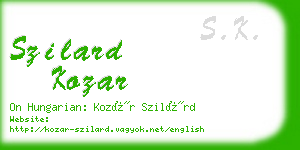 szilard kozar business card